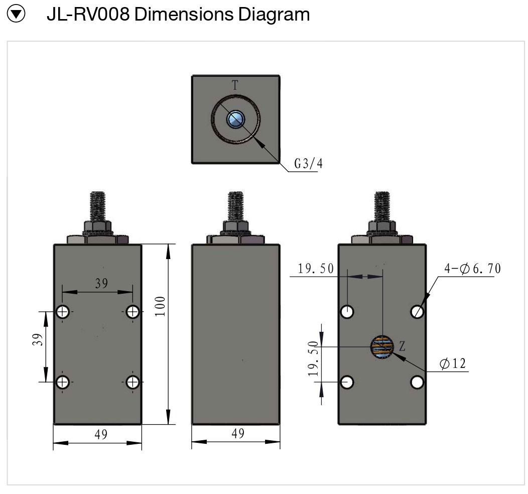 RUPTURE VALVE JLRV0014-0.75C/JLRV008 RUPTURE VALVE JLRV0014-0.75C/JLRV008